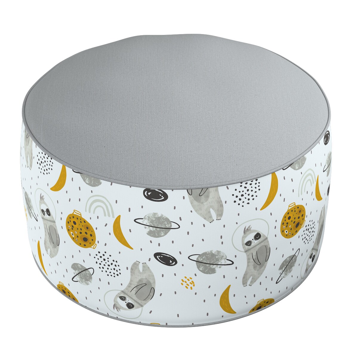 Puf dwukolorowy Coli, biało-szara, 50x25 cm, Magic Collection