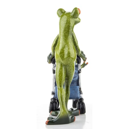 Figurka - żabka 16x14x7 cm FROGG spacer z wózkiem