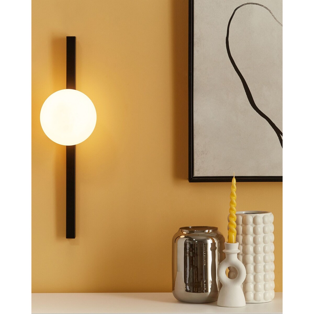 Lampa ścienna 1-punktowa metalowa czarna ISABELLA