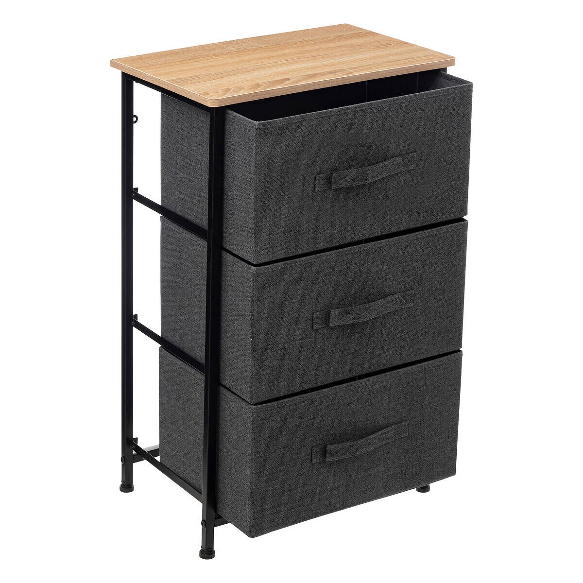 Regał z 3 tekstylnymi szufladami TISSA, 45 x 30 x 73 cm