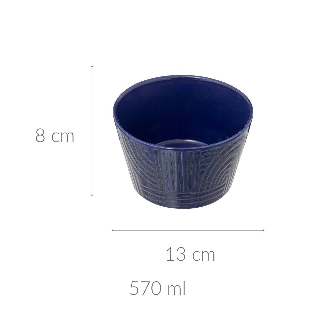 Miska ceramiczna z geometrycznym wzorem SOLEYA, 570 ml