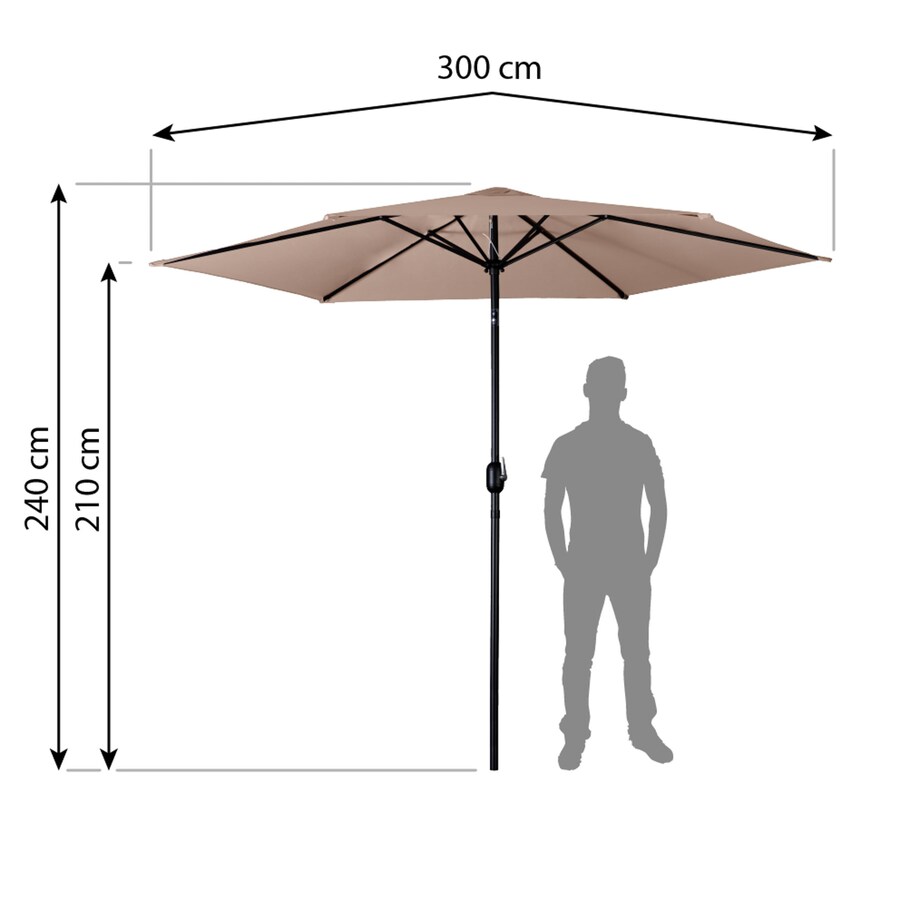 Duży parasol ogrodowy 300cm balkonowy składany + pokrowiec Plonos