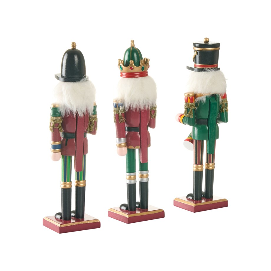 Zestaw 3 figurek dekoracyjnych LJUSNAN Dziadek do orzechów 30 cm Ciemnozielony