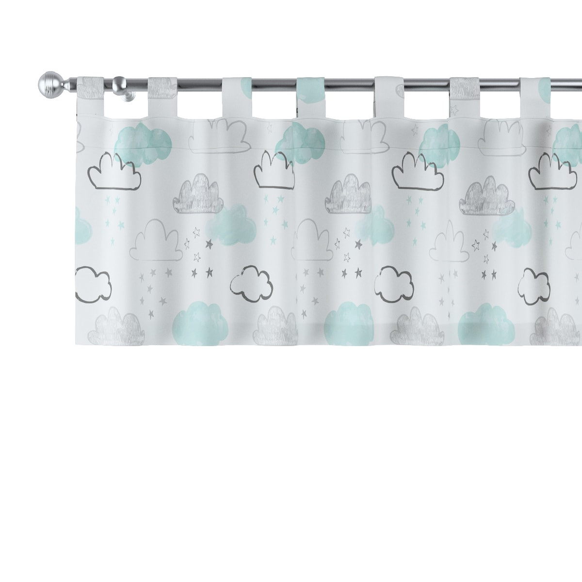 Lambrekin na szelkach 130x40 ecru-niebieski