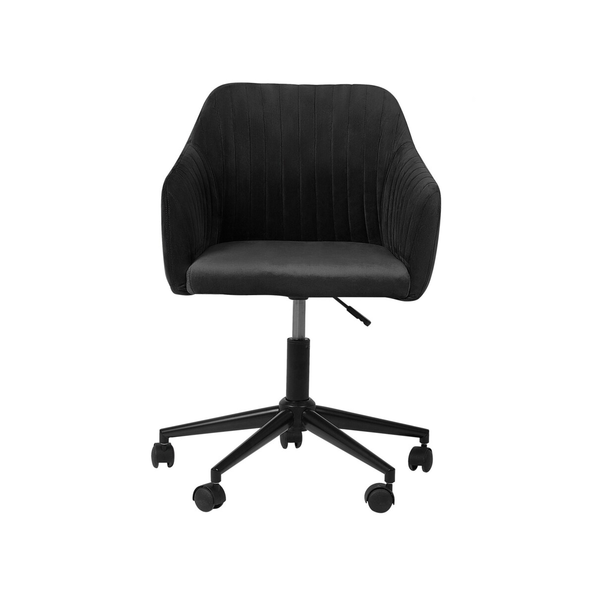 Krzesło biurowe regulowane welurowe czarne VENICE