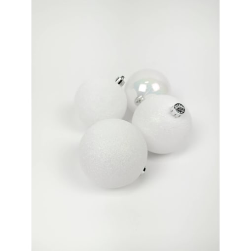 Bombki o różnym wykończeniu, Ø 8 cm, 4 szt.