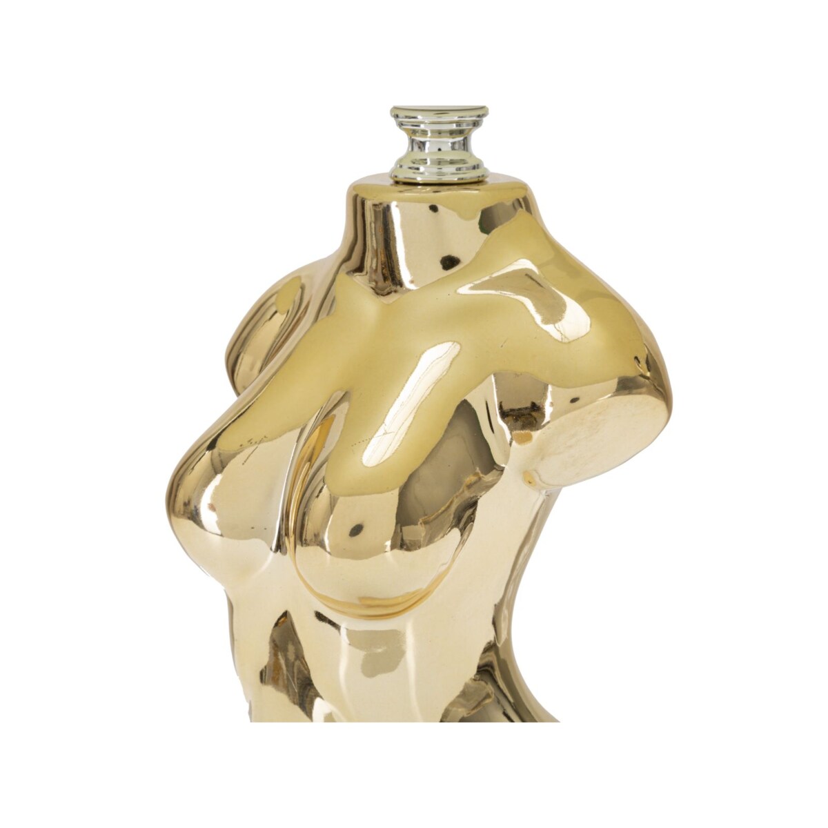 Lampa stołowa Glam Woman, kolor złoty, ceramika, żelazo i tkanina, 25 x 25 x 39,5 cm, 1 x E27, max. 40 W, motyw: postać kobieca, Mauro Ferretti