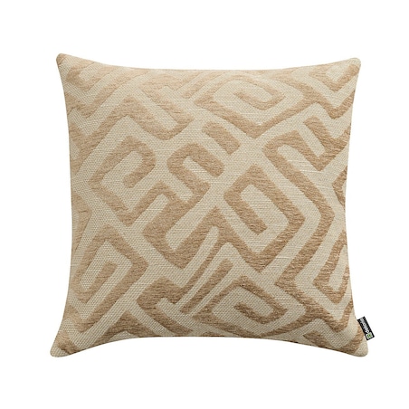 Poszewka Kinga na poduszkę 43x43 kawowe wzory na beżowym tle