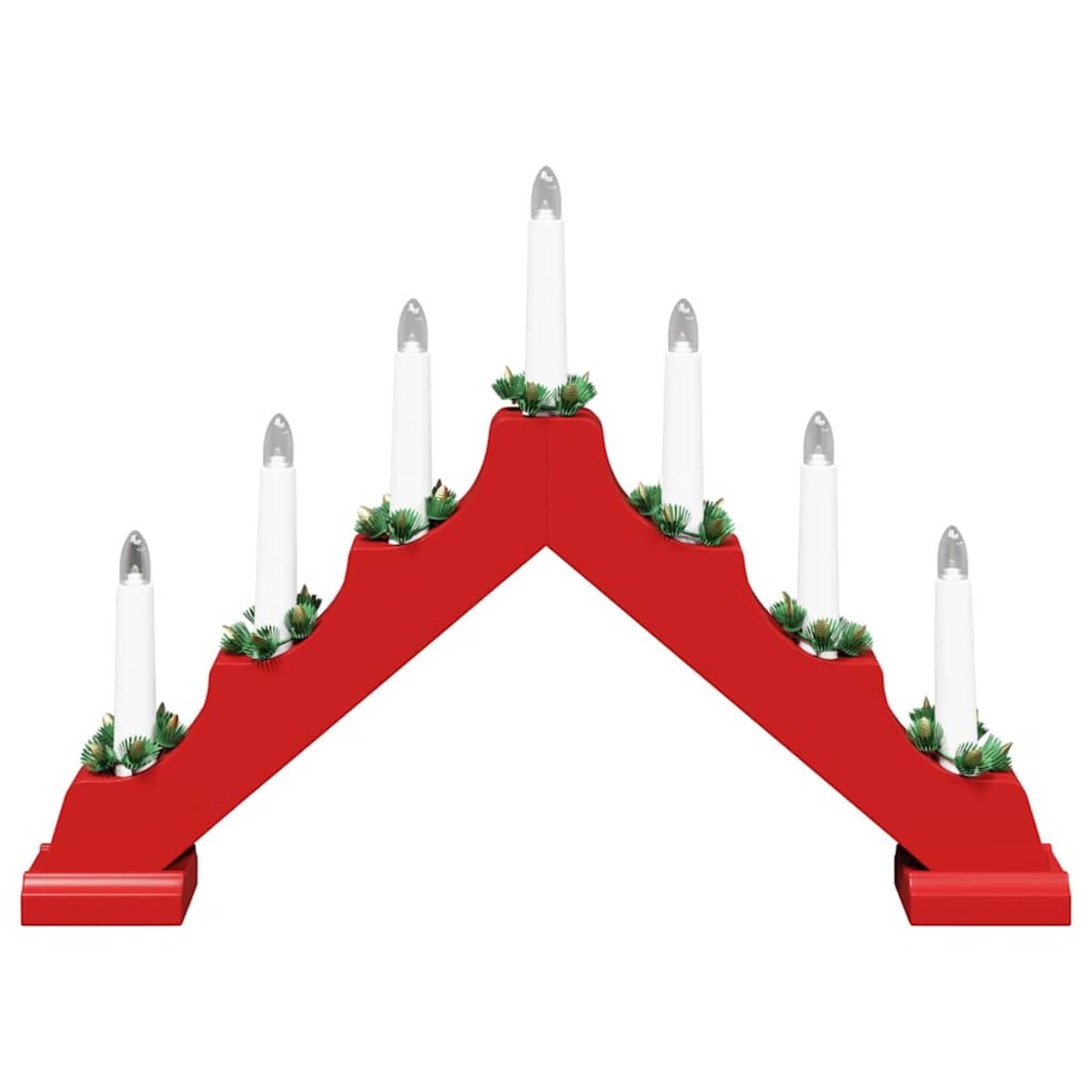 vidaXL Mostek ze świecami bożonarodzeniowymi Czerwony 39.5 x 5 x 29 cm