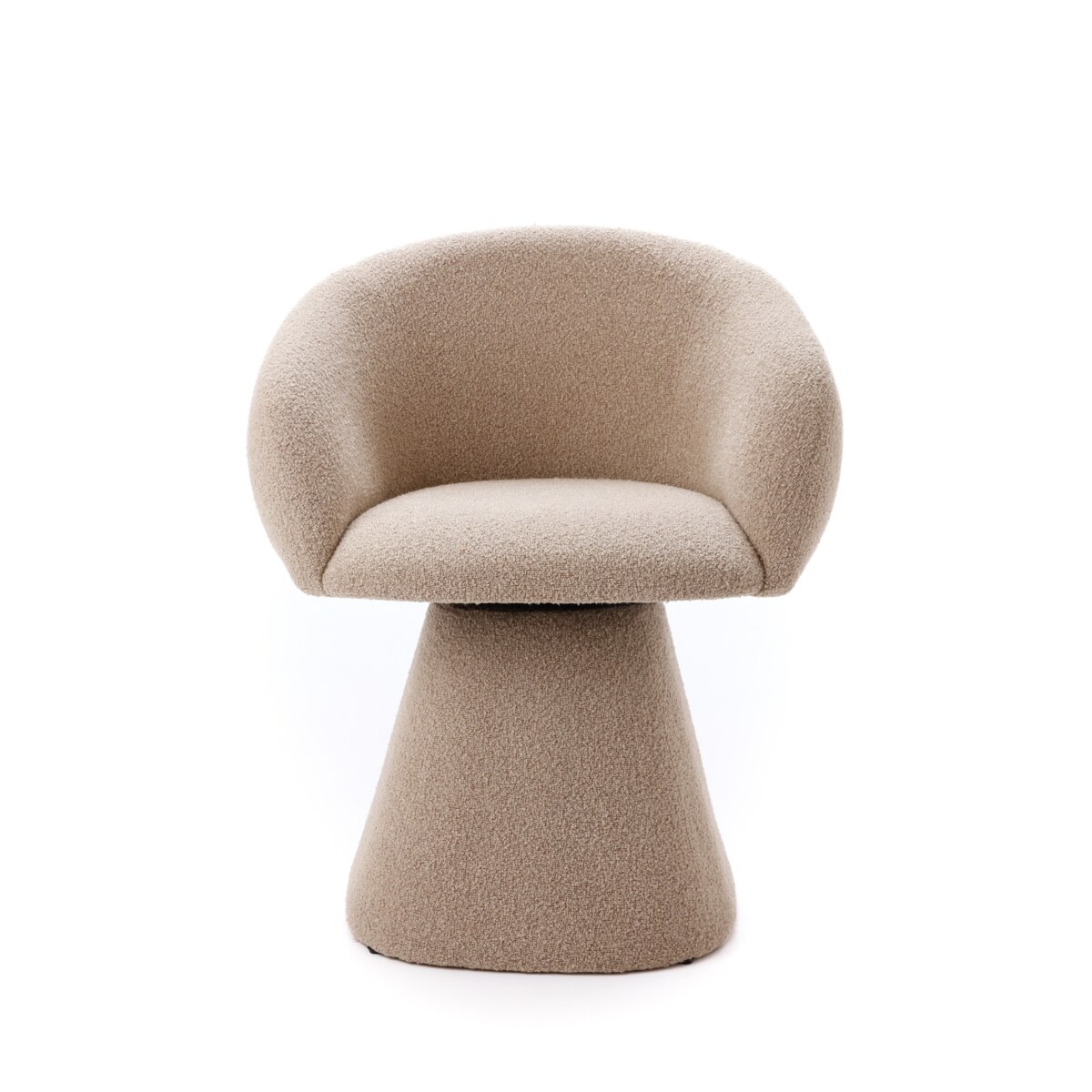 Fotel Obrotowy AUREO Krzesło do Salonu Khaki BOUCLE Nowoczesny Designerski