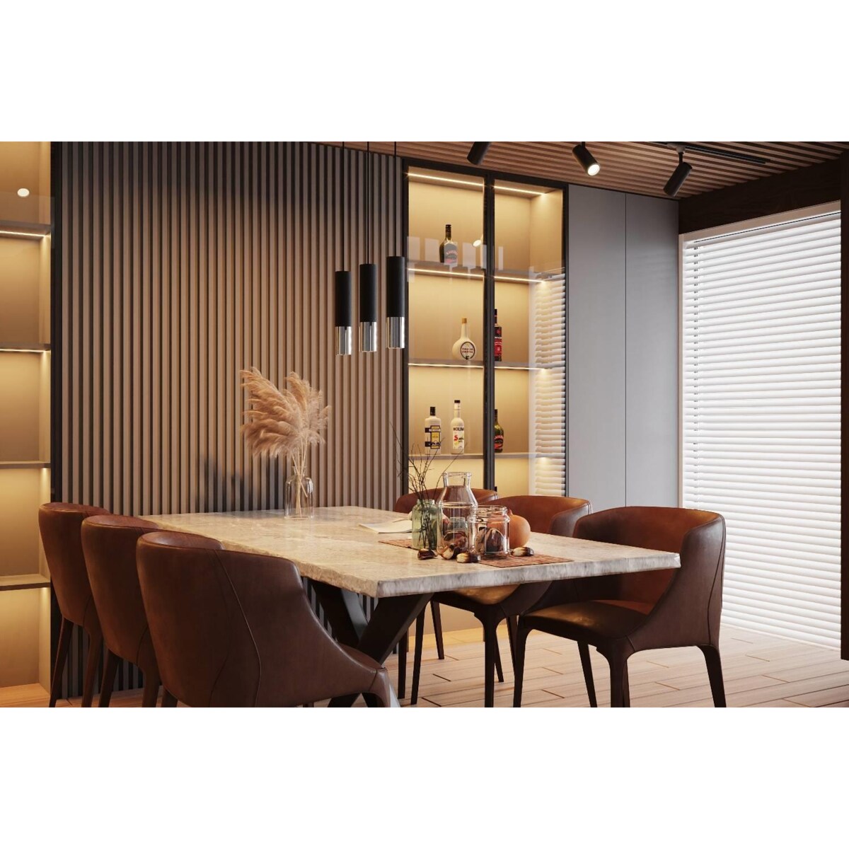 Lampa wisząca LOOPEZ 2 czarny/chrom