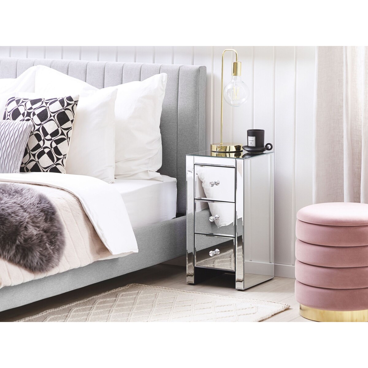 Stolik nocny lustrzany LORRIS