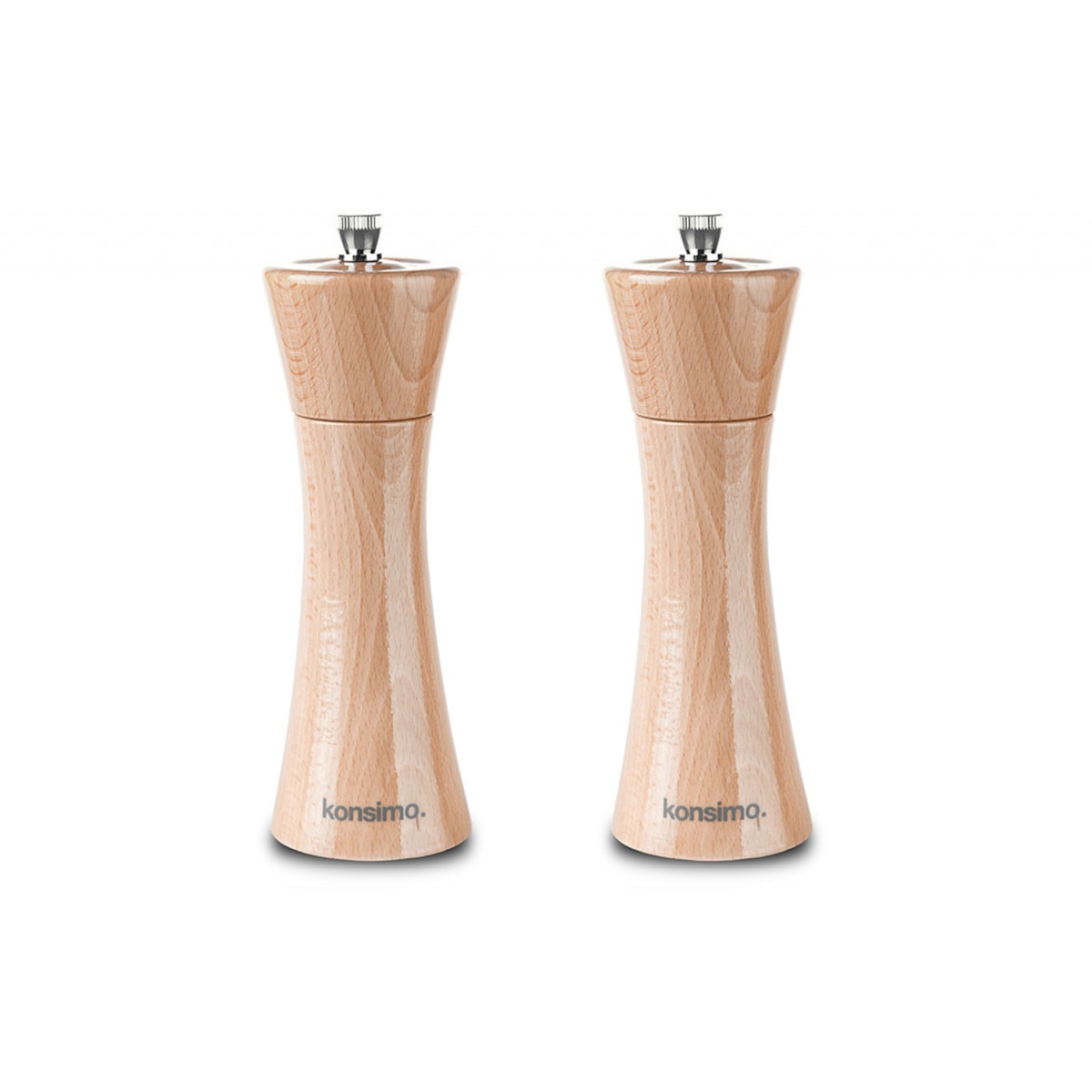 Konsimo SALPE Komplet dwóch młynków, 18 cm buk, buk