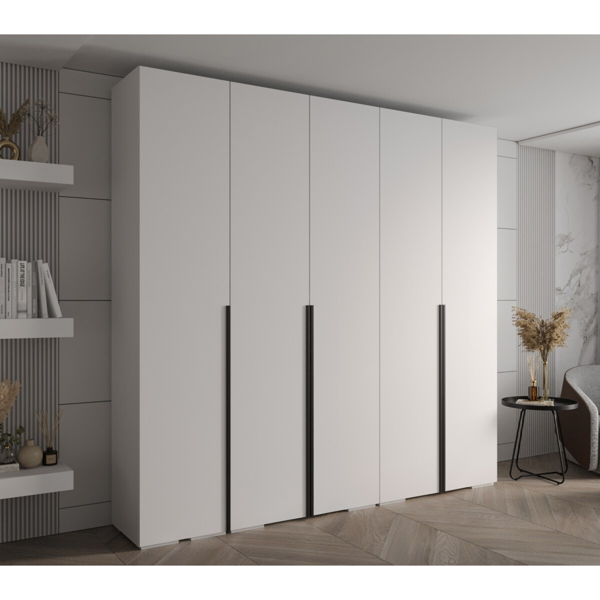 Szafa ubraniowa Garderoba INOVA 1 2,5SZ Biały+Czarny