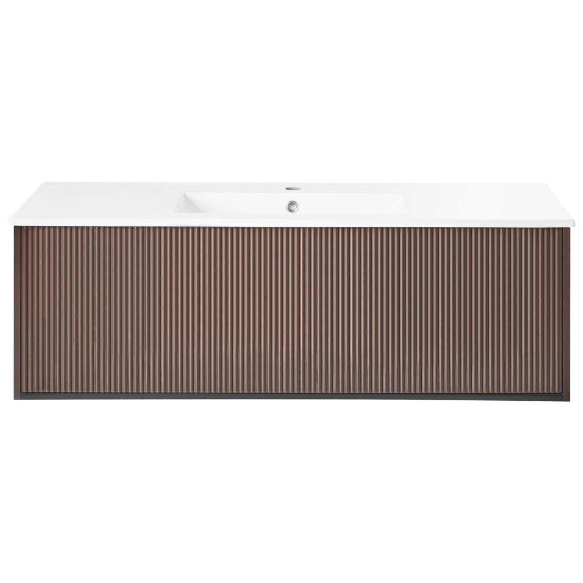 Szafka łazienkowa wisząca z umywalką MADIDI 120 cm Brązowy