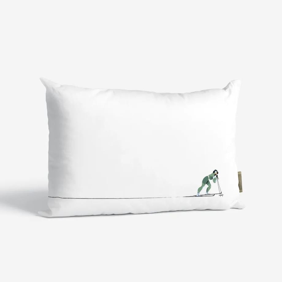 Poduszka świąteczna - Zielona narciarka