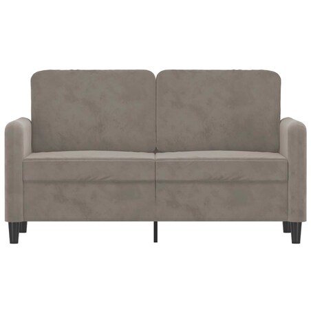 vidaXL Sofa 2-osobowa, jasnoszara, 120 cm, tapicerowana aksamitem