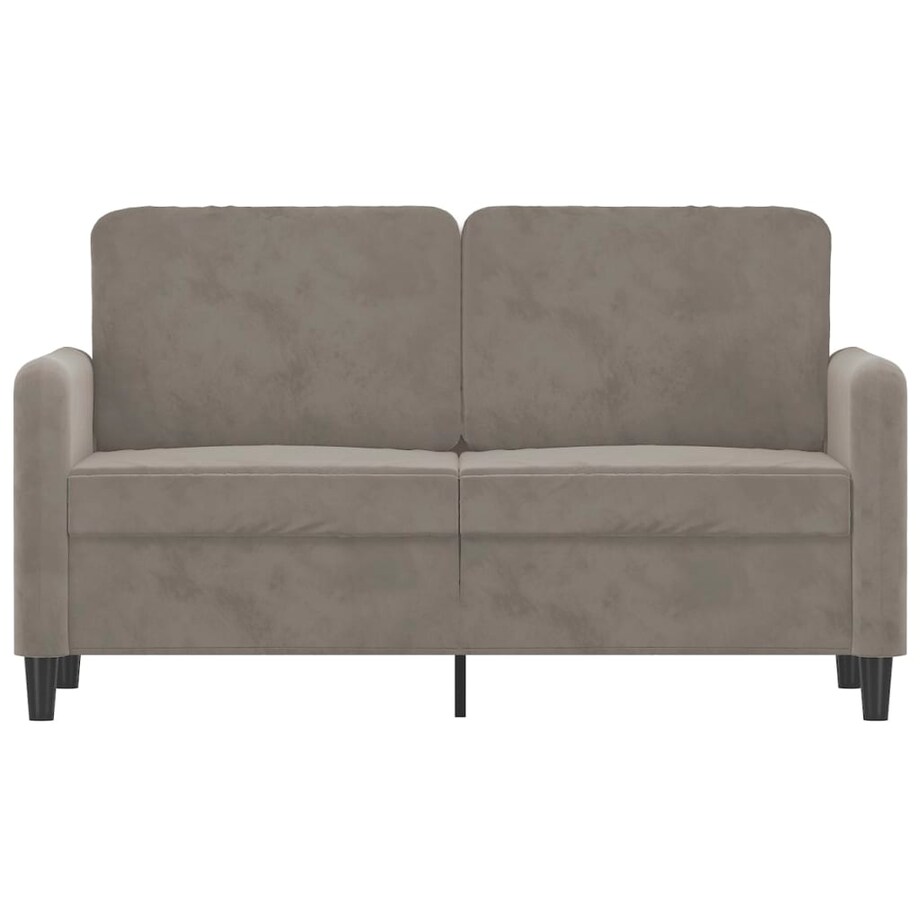 vidaXL Sofa 2-osobowa, jasnoszara, 120 cm, tapicerowana aksamitem