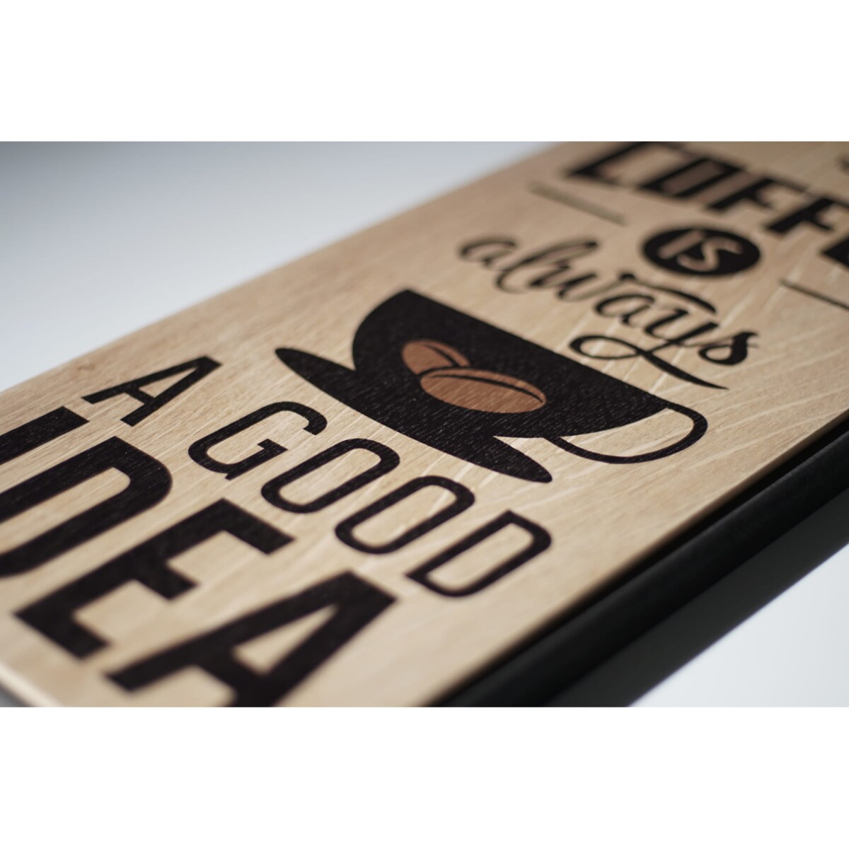 Nowoczesny drewniany zegar kuchenny Coffee Idea