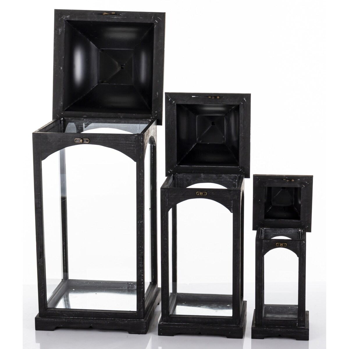 Lampiony dekoracyjne 3 szt. 83/63/46x31/23/15,5 cm PILAN