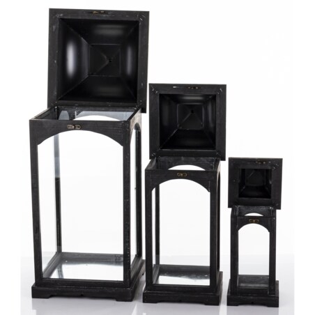 Lampiony dekoracyjne 3 szt. 83/63/46x31/23/15,5 cm PILAN