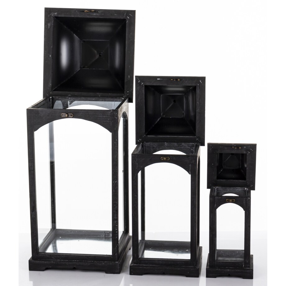 Lampiony dekoracyjne 3 szt. 83/63/46x31/23/15,5 cm PILAN