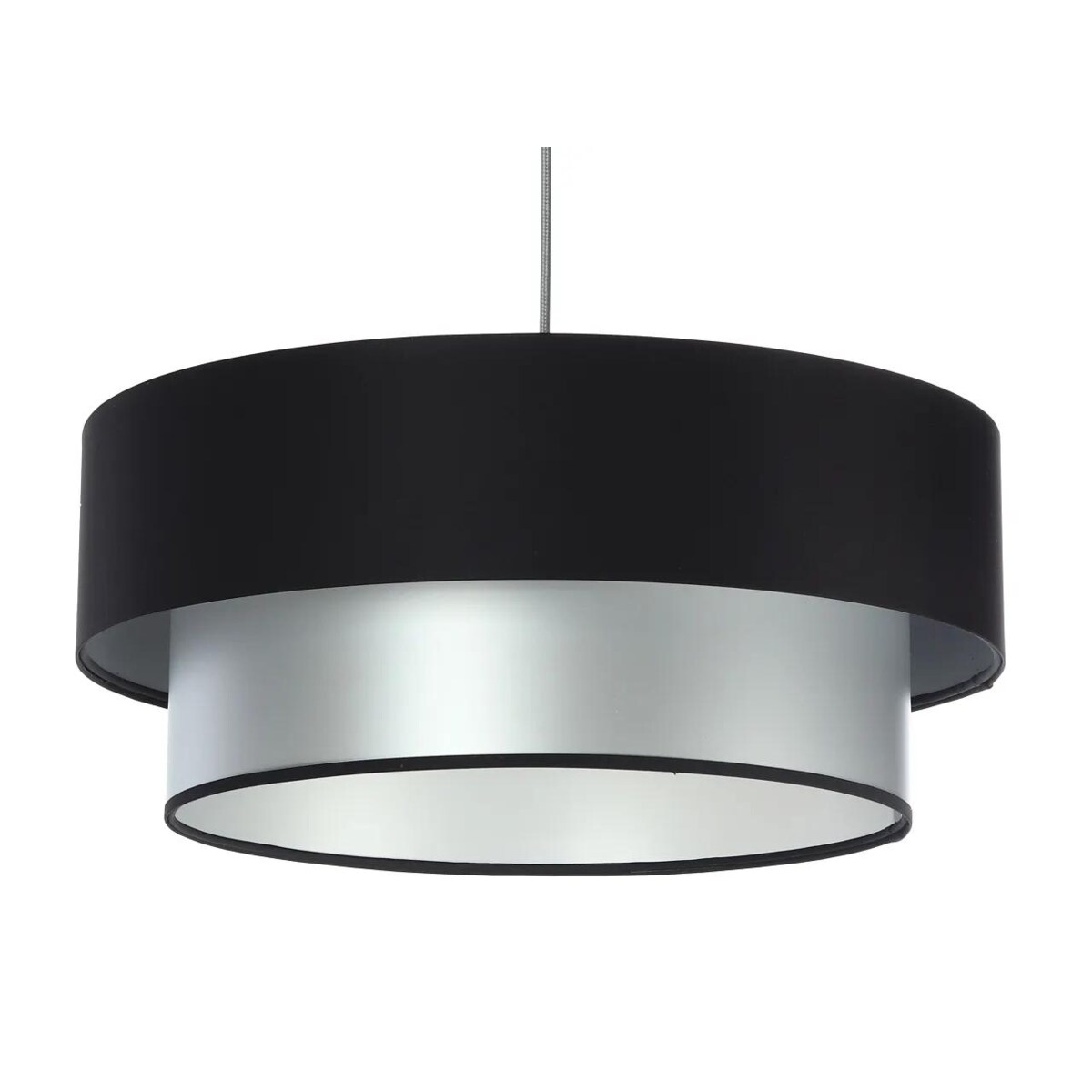 Lampa wisząca DOUBLE BLACK 40 srebrna/czarna