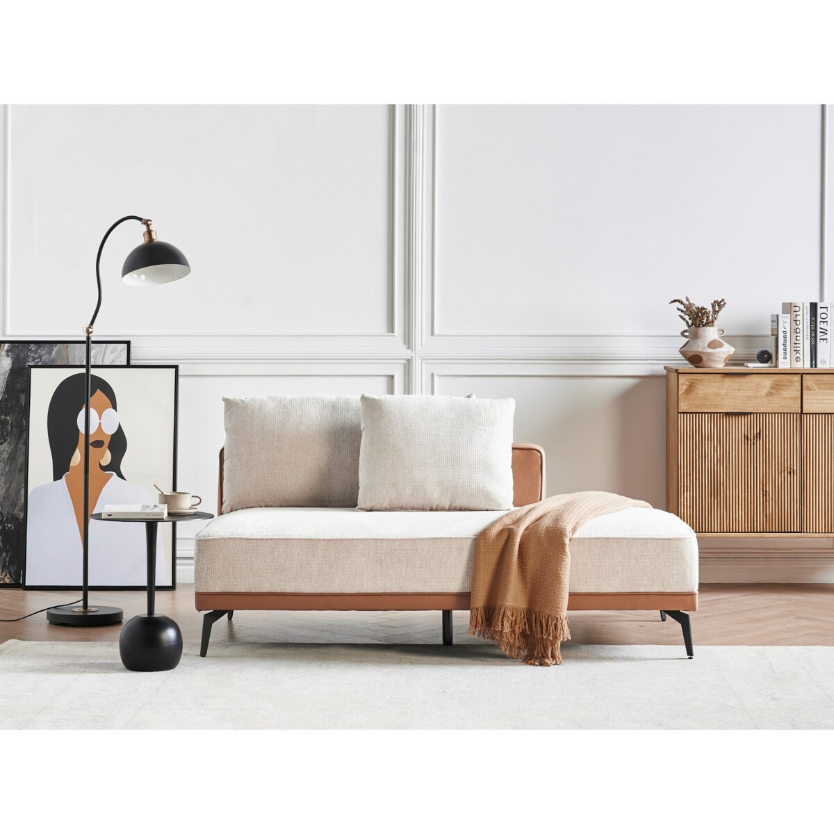 Sofa modułowa MYKEN Jasnobeżowy Tkanina