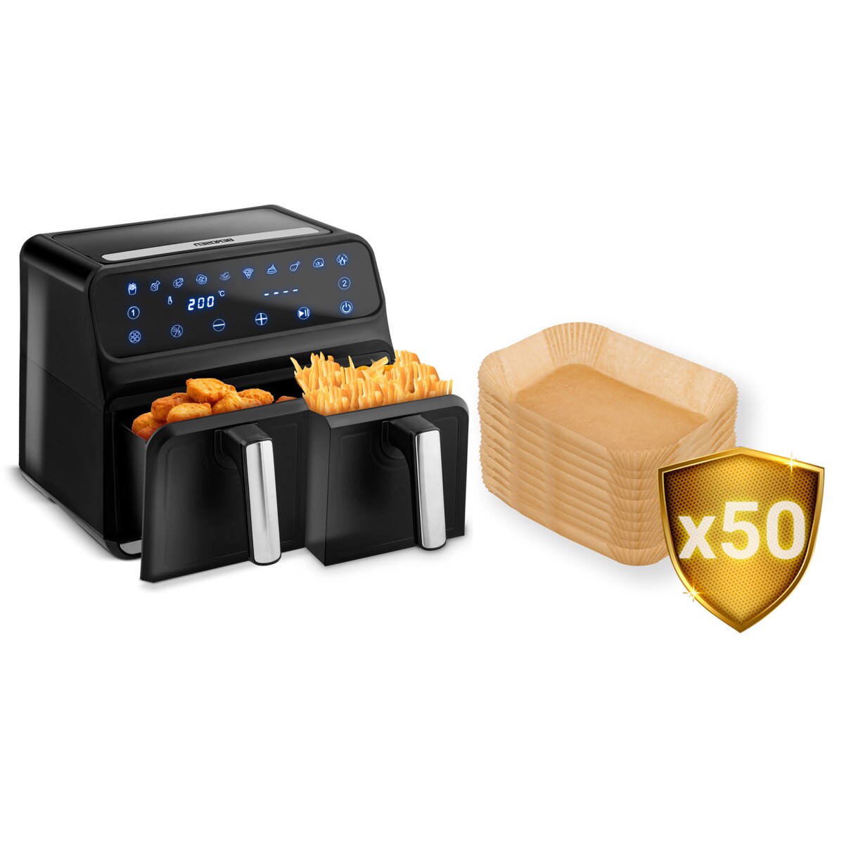 Papier do pieczenia wkładki do frytkownicy air fryer 50szt Berdsen