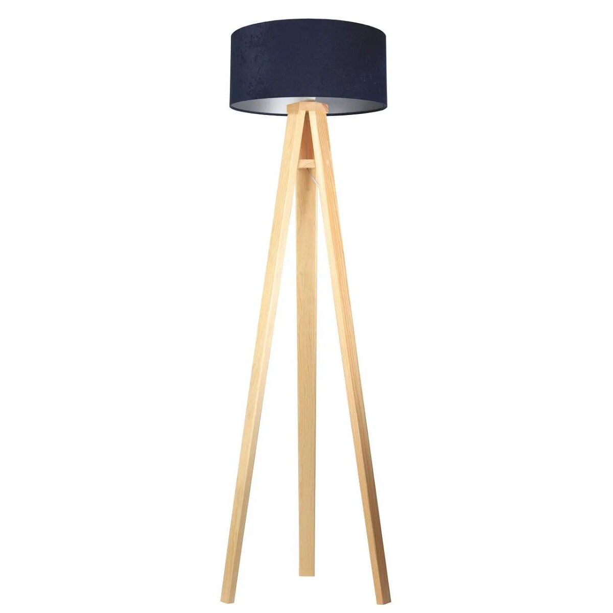 Lampa stojąca HOME 40 granatowa/srebrna/sosna