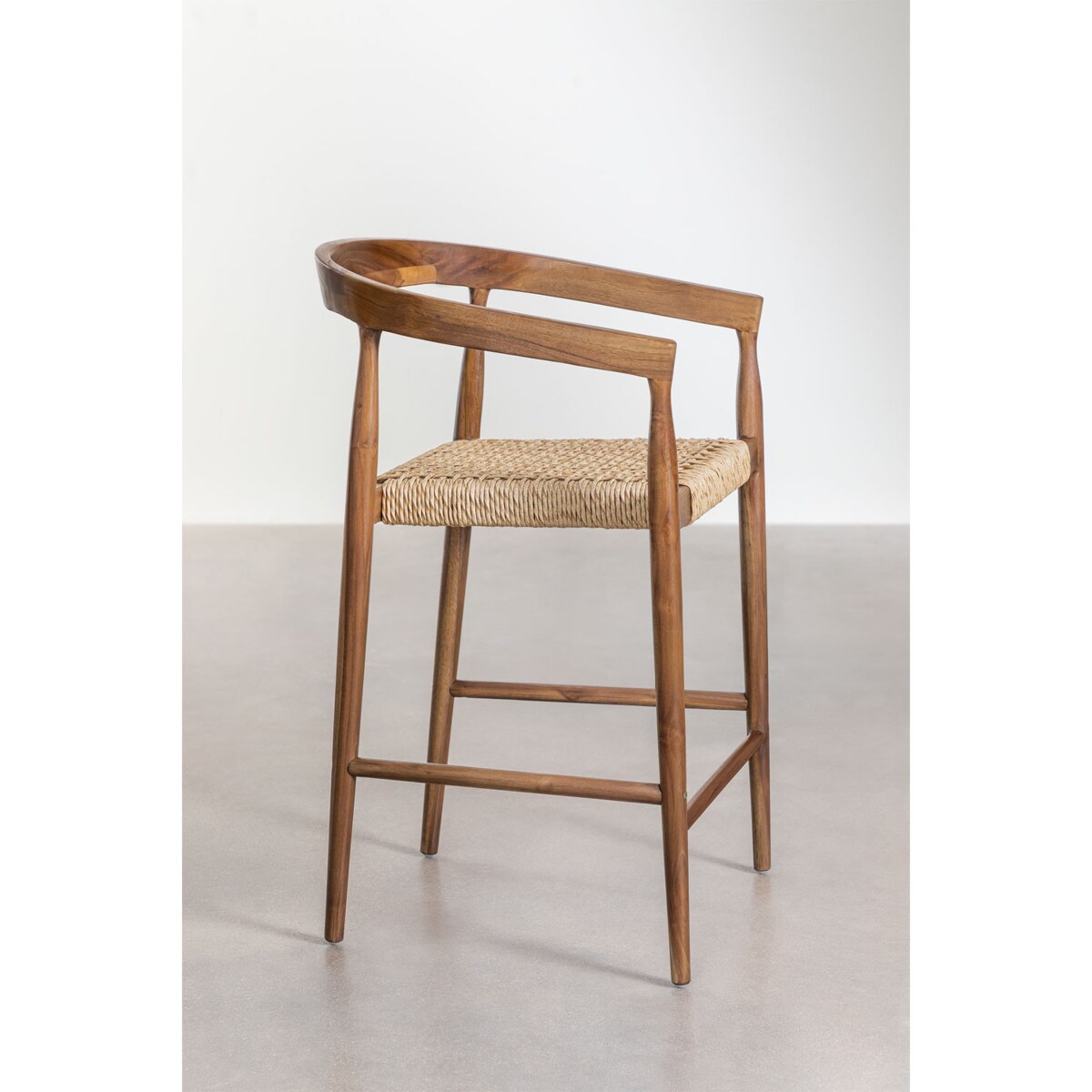 Krzesło barowe z drewna tekowego, kpl. 2 szt. ,65 cm, Visby