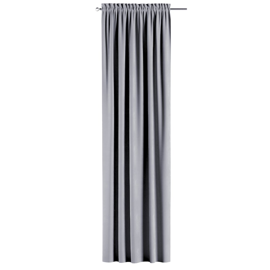 Zasłona na kanale z grzywką 1 szt. 130x260 srebrzysty szary