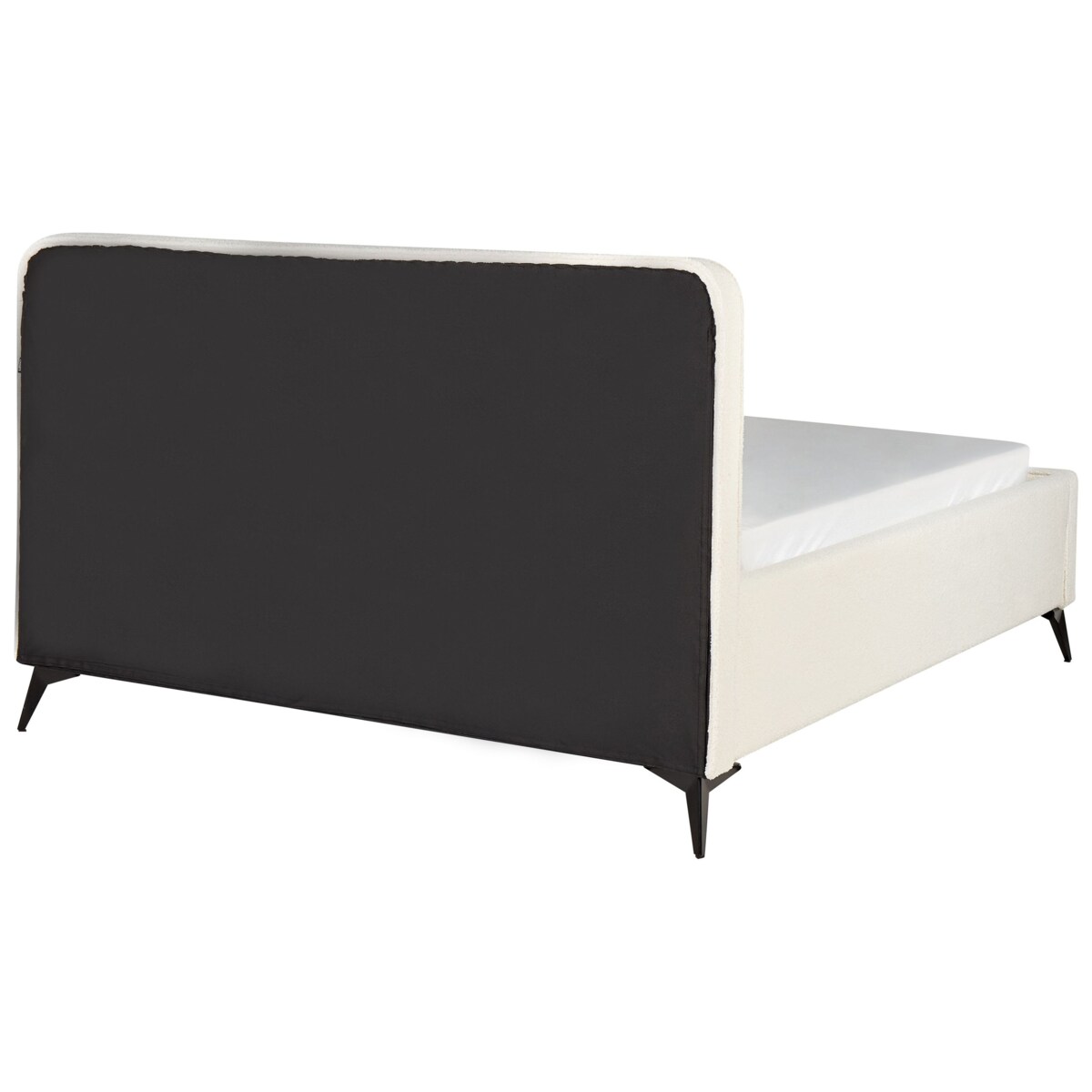 Łóżko Boucle VALOGNES 160 x 200 cm Jasnobeżowy