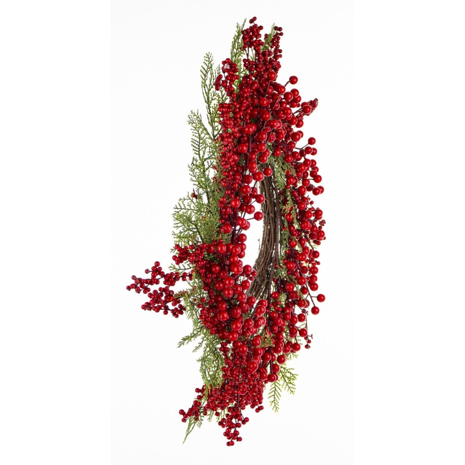 Wianek jesienno-zimowy 55x55x12 cm z jagód berberysu