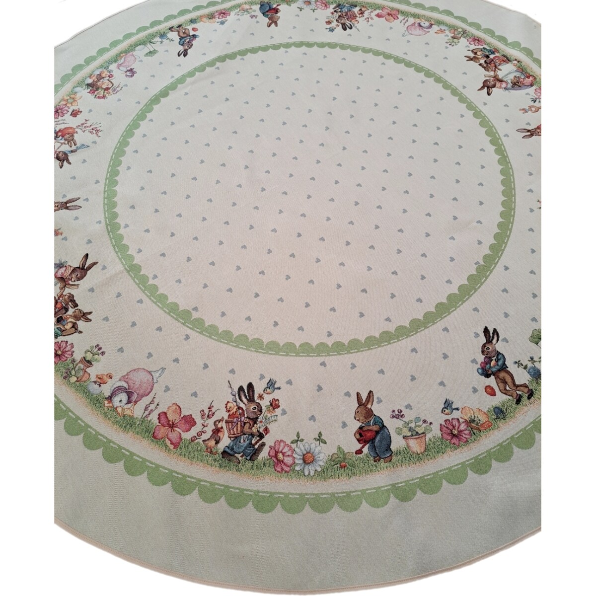 Obrus Okrągły Wielkanocny Na Stół 165 Cm Ozdobny Dekoracyjny