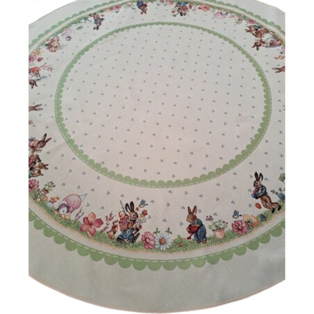 Obrus Okrągły Wielkanocny Na Stół 165 Cm Ozdobny Dekoracyjny