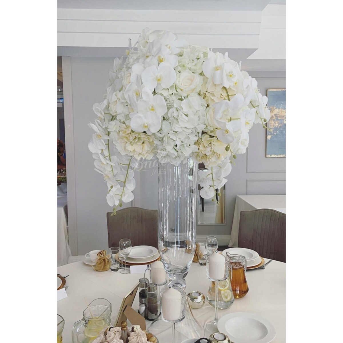 BIAŁA WISTERIA ZWISAJĄCA DUŻA XXL sztuczna kwiat na dekoracje ślub komunia