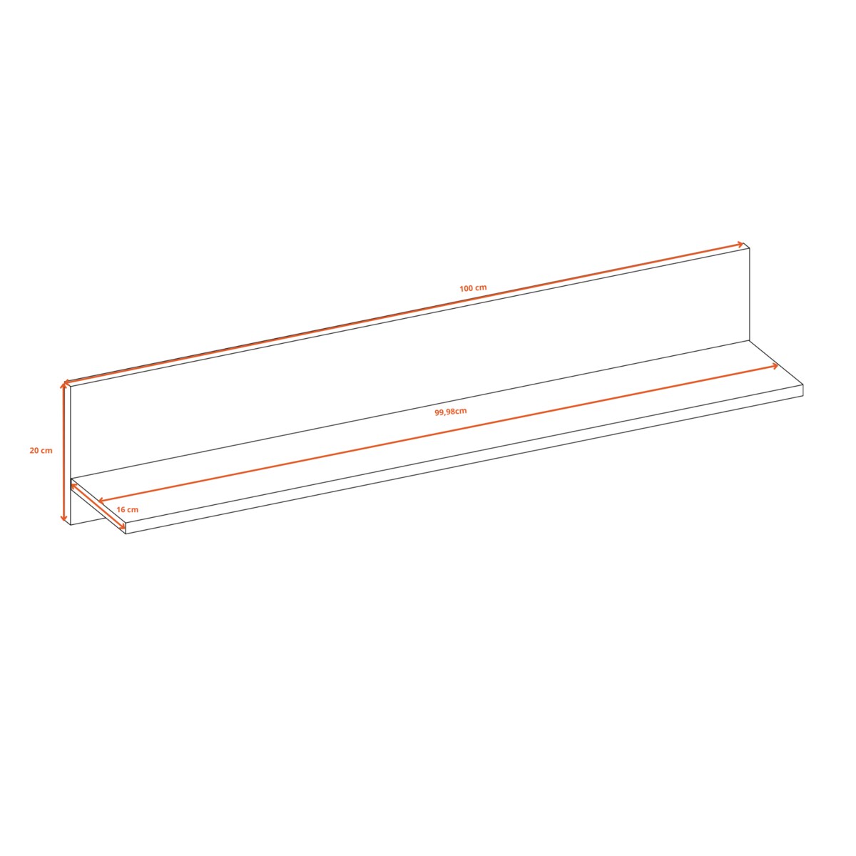 Półka ścienna Denver biały & hikora