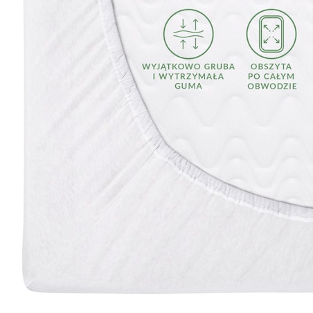 Prześcieradło z bawełny jersey z gumką 80x180 kolor Biały