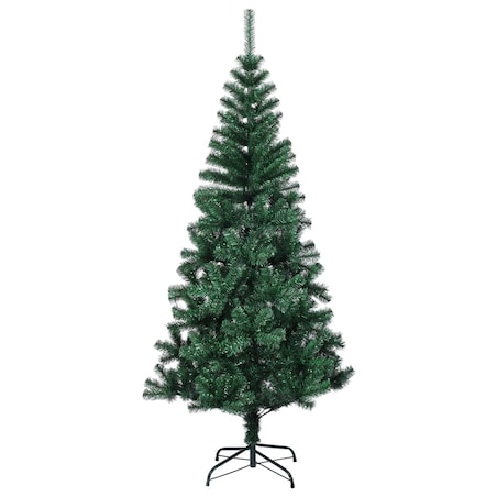 vidaXL Sztuczna choinka z opalizującymi końcówkami, zielona, 150 cm