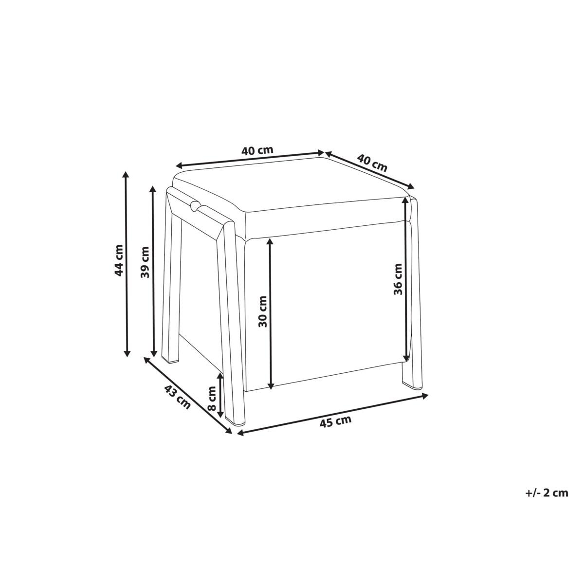 Puf ze schowkiem EDLAND Jasnoszary