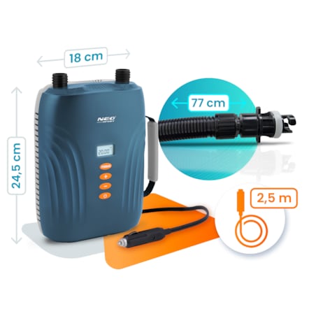 Pompka elektryczna do SUPa + 6 przejściówek samochodowa