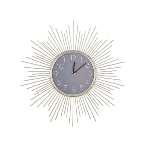 Zegar ścienny słońce ø 45 cm złoto-szary SOLURA