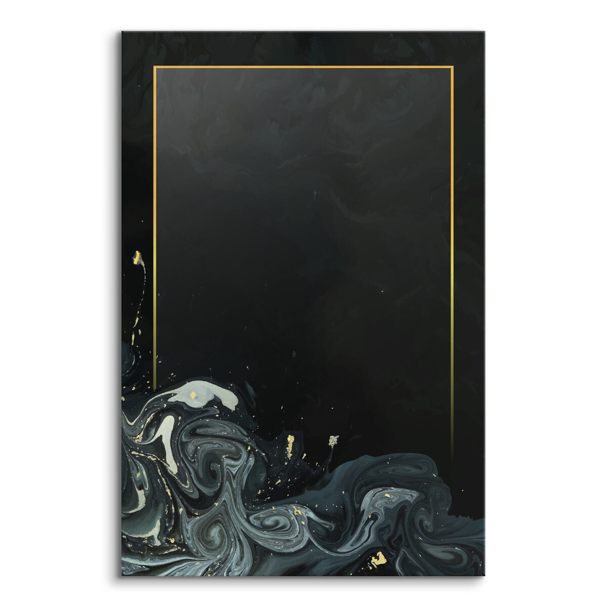 Obraz Abstrakcyjne Czarne Fale Złoto Marmur 30x40cm