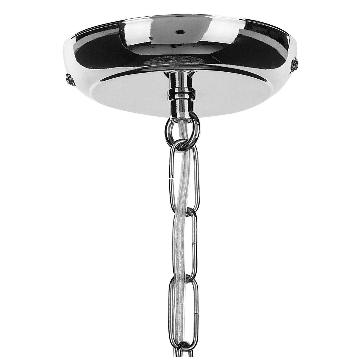 Żyrandol z akrylowymi kryształkami srebrny ENTWASH