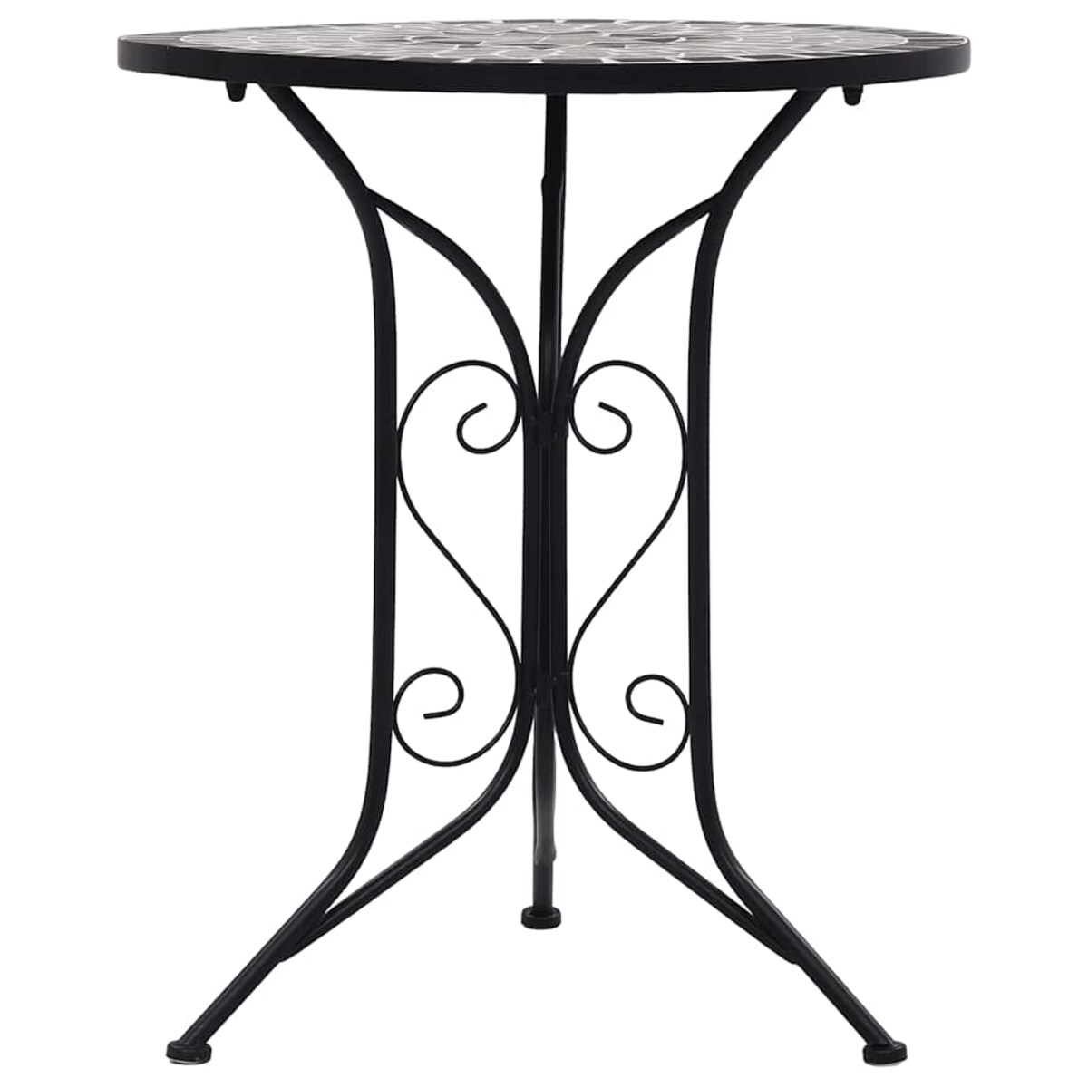 vidaXL Mozaikowy stolik bistro, szary, 60 cm, ceramiczny