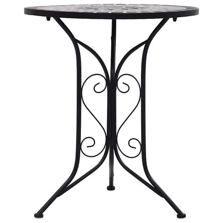 vidaXL Mozaikowy stolik bistro, szary, 60 cm, ceramiczny