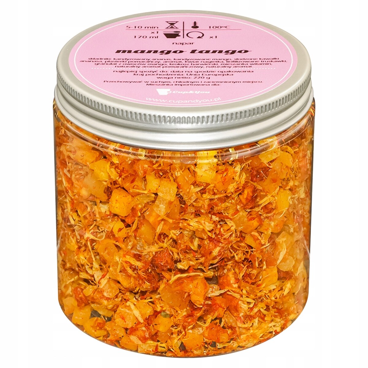 Herbata owocowa MANGO TANGO o niezwykle intensywnym smaku mango i cytrusów - herbata liściasta sypana mieszanka napar susz - gotowa na prezent upominek
