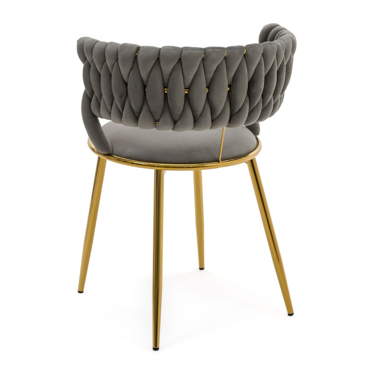 KRZESŁO TAPICEROWANE DO JADALNI SALONU WELUROWE NOWOCZESNE SZARE BAMBI