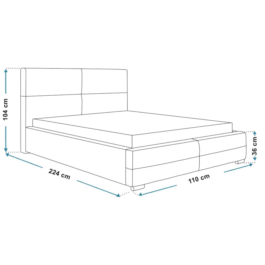 Łóżko tapicerowane 90x200 BEN 3- butelkowa zieleń